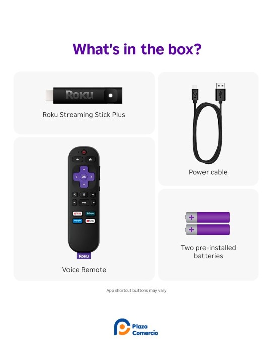 Roku Streaming Stick Plus 4K con Control de Voz Plaza Comercio