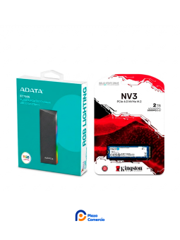 Kit SSD Kingston 2TB NV3 + Gabinete ADATA EC700G RGB Externo | Plaza Comercio