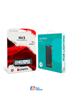 kit SSD Kingston 1TB NV3 + Gabinete ADATA EC700G RGB | Plaza Comercio