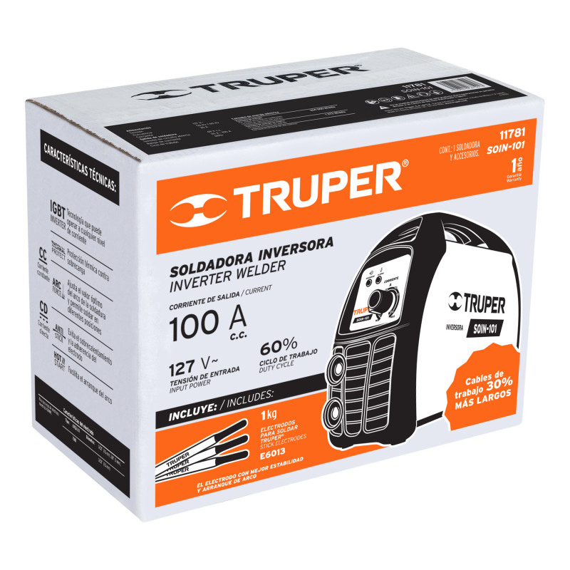 Soldadora inversora 100A, 127V, TRUPER