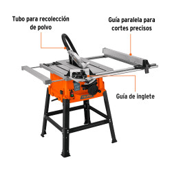 Sierra de mesa 10", 2-1/2 HP (1900 W), con base, Truper