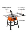 Sierra de mesa 10", 2-1/2 HP (1900 W), con base, Truper