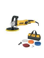 Pulidora velocidad variable 7" 1200W, c/accesorios, PRETUL