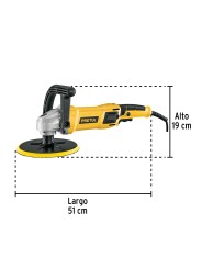 Pulidora velocidad variable 7" 1200W, c/accesorios, PRETUL