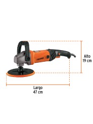 Pulidora velocidad variable 7", 1200W, TRUPER PRO