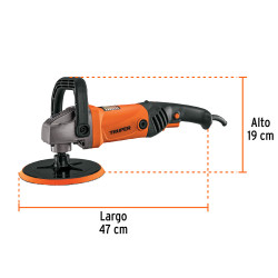 Pulidora velocidad variable 7", 1200W, TRUPER PRO