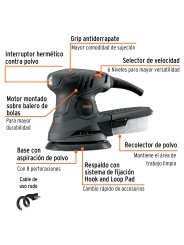 Lijadora roto orbital 5", 260W, TRUPER INDUSTRIAL