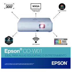 Proyector mini Epson Proyector portátil Epson CO-W01 3000 Lúmenes WXGA 3000lm blanco 127V