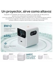 Wanbo Proyector Mozart 1 Nativa 1080P, 4K FHD, Android 9.0 900 ANSI, Dual Wi-Fi de 2,4GHz 5GHz, Bluetooth 5.0 con Control Remoto