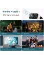 Wanbo Proyector Mozart 1 Nativa 1080P, 4K FHD, Android 9.0 900 ANSI, Dual Wi-Fi de 2,4GHz 5GHz, Bluetooth 5.0 con Control Remoto