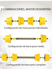 Set mancuernas de peso variable 20 kg 2 piezas