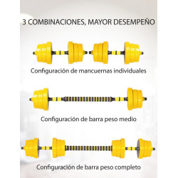 Set mancuernas de peso variable 20 kg 2 piezas