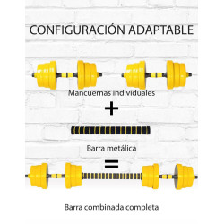 Set mancuernas de peso variable 20 kg 2 piezas