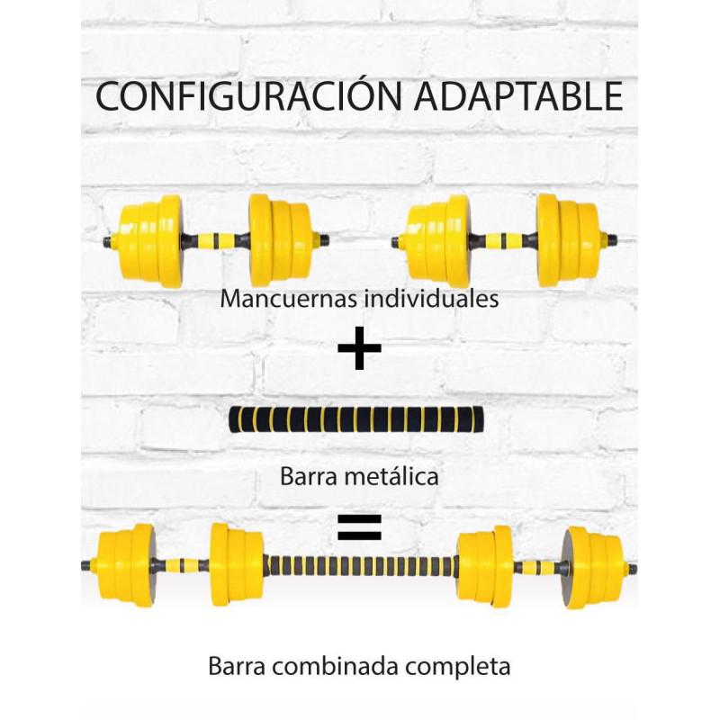 Set mancuernas de peso variable 20 kg 2 piezas
