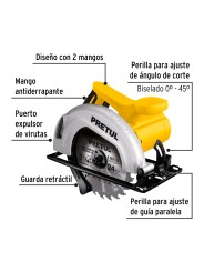 Sierra circular 7-1/4", 1200W, PRETUL