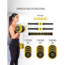 Set mancuernas de peso variable 20 kg 2 piezas