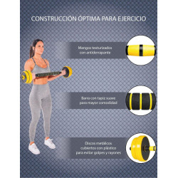 Set mancuernas de peso variable 20 kg 2 piezas