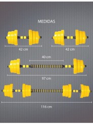 Set mancuernas de peso variable 20 kg 2 piezas