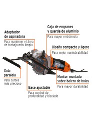 Sierra circular compacta 4-1/2", 750W, TRUPER PRO