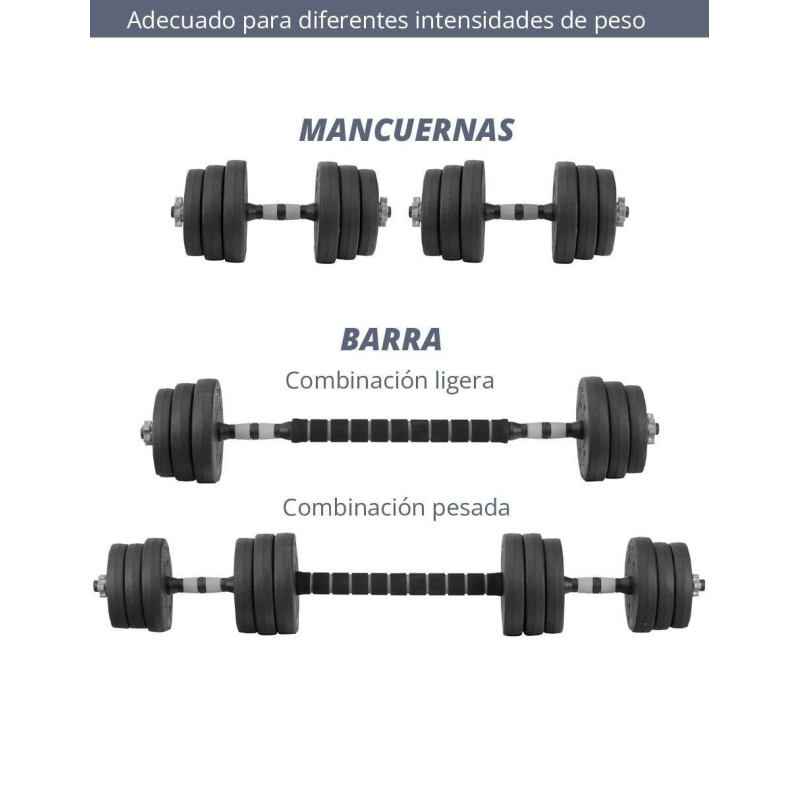 Set mancuernas de peso variable