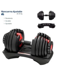 Set mancuernas de peso variable 24 kg 12 piezas