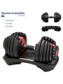 Set mancuernas de peso variable 24 kg 12 piezas