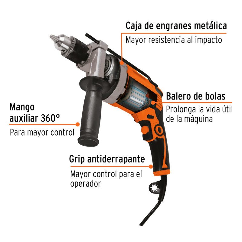 Rotomartillo 1/2", 850W, TRUPER PRO