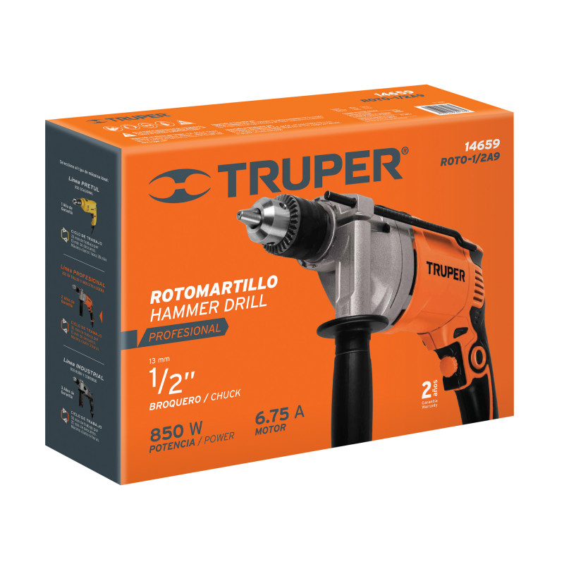 Rotomartillo 1/2", 850W, TRUPER PRO