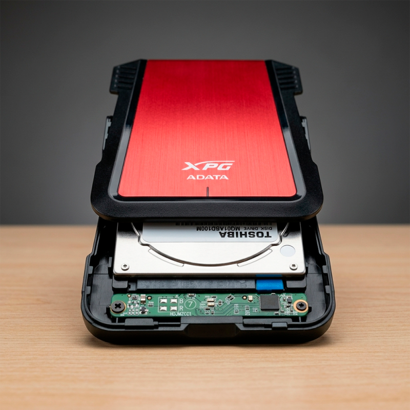 Gabinete Disco Duro 2.5 Adata Ex500 Usb 3.1 Ssd Hdd Rojo