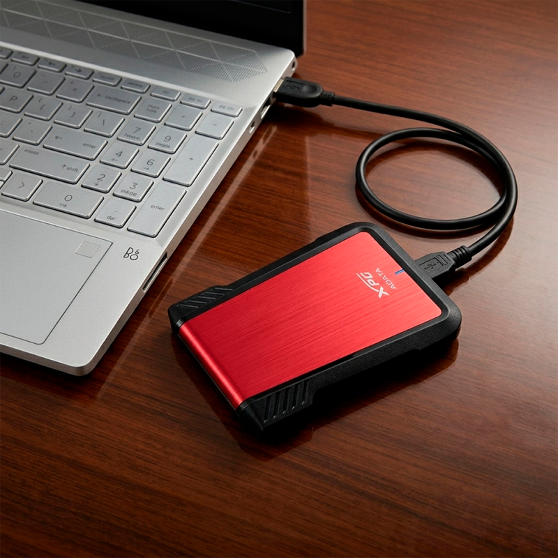 Gabinete Disco Duro 2.5 Adata Ex500 Usb 3.1 Ssd Hdd Rojo