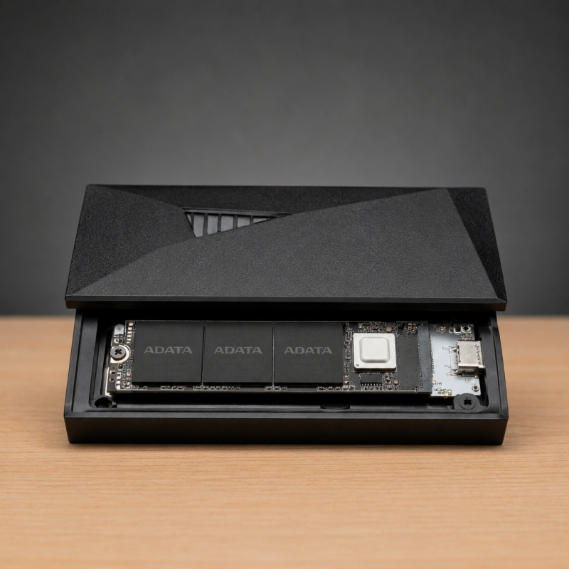 Gabinete Ssd M.2 Nvme Sata Adata Ec700g Rgb Gamer Alta Vel.