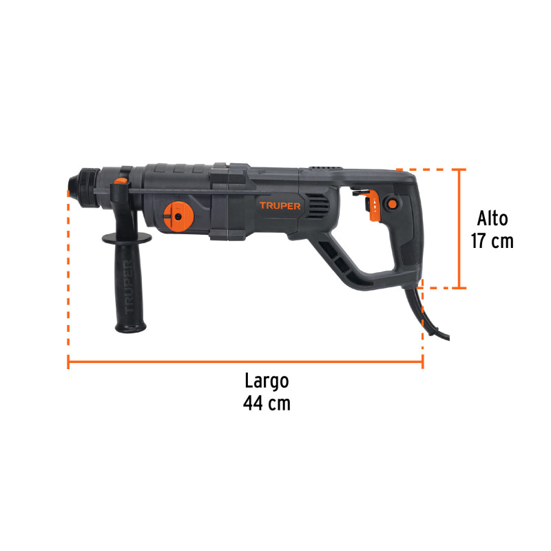 Rotomartillo SDS Plus, mango D, 3.5 Joules, 800W, INDUSTRIAL