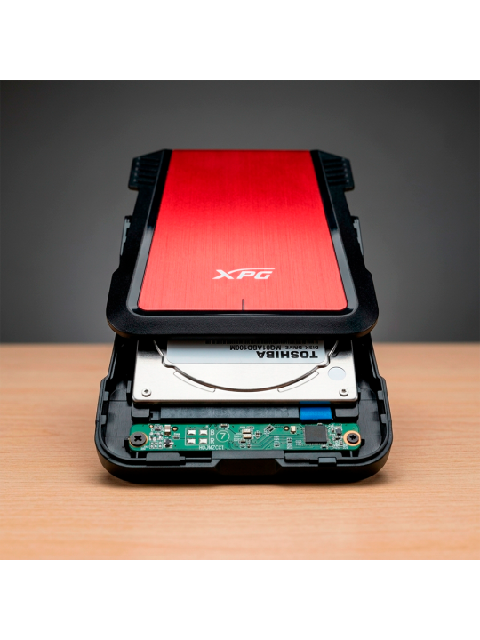 Gabinete Disco Duro 2.5 Adata Ex500 Usb 3.1 Ssd Hdd Rojo