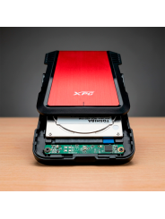Gabinete Disco Duro 2.5 Adata Ex500 Usb 3.1 Ssd Hdd Rojo