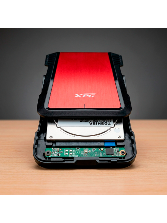 Gabinete Disco Duro 2.5 Adata Ex500 Usb 3.1 Ssd Hdd Rojo