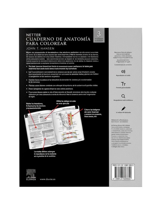 Netter. Cuaderno de anatomía para colorear - 3.ª Ed. | Plaza Comercio