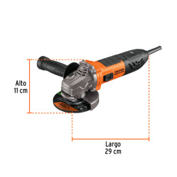 Esmeriladora angular 4-1/2", 1100W, TRUPER ERGO PRO