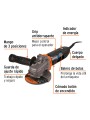 Esmeriladora angular 4-1/2", 1100W, TRUPER ERGO PRO